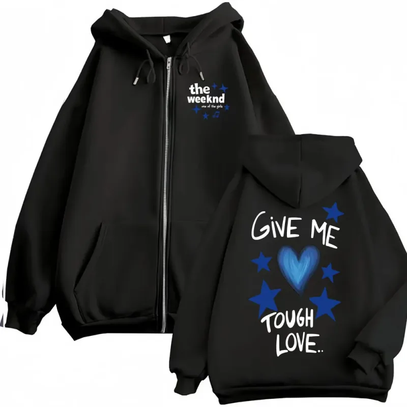 The Weeknd "one of The Girls" Zip Up Hoodies Men Women Fashion Hip Hop Jacket Sweatshirt Coats Casual Oversized Zipper Pullovers