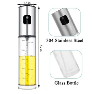 Olive Oil Spray Bottle With Funnel 100ml Olive Oil Mister Sprayer Dispenser Bottle for Cooking Kitchen Essentials Accessories