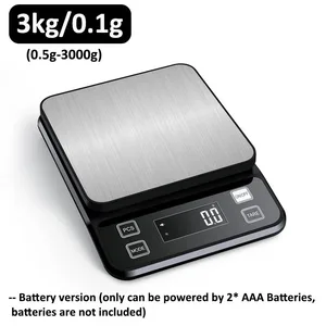 3/5/10kg 0.1g Digital Electronic Kitchen Scale LCD Display Fully Waterproof Stainless Steel Measuring Weighing Baking Tool