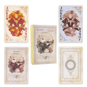 55Pcs Alice in Wonderland Playing Cards Luxury Retro Style Board Game Card Vintage Anime Poker Cards for Collection Gift