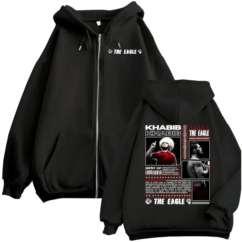 The Eagle Khabib Nurmagomedov Fan Gifts Zipper Hoodies Men Women Fashion Classic Jacket Sweatshirt High Quality Zip Up Pullovers