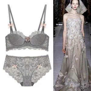 French Pure Desire Bralette Small Bust AB Cup Push Up Wireless Lace Bra for Chubby Girl Bow Design Thin Fold Comfort Plus Size