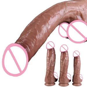 S/M/L Skin Feel Realistic Dildo Huge Soft Penis Double Silicone Adults Sex Toys With Suction Cup Anal Dick for Women Masturbator