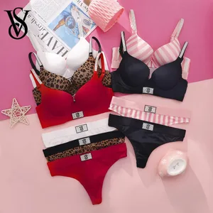 Victoria's Secret Women Lace Bra And Panty Set Push Up Wireless Comfortable Everyday Lingerie Underwire Seamless