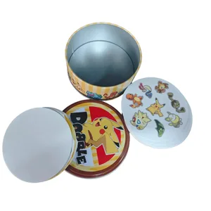 Pokemon Card Iron Box Board Game Cards Pikachu Card Family 2-8 Players Festive Christmas & Halloween Gift for Kids