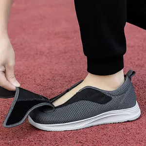 Adjustable Open Shoes For Men Lightweight Comfort Diabetic Walking Shoes Sneakers for Swollen Elderly Feet Normal Width