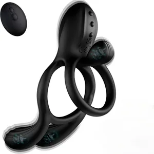 Vibrating Cock Ring for Men Remote Control Penis Ring Ejaculation Delay Chastity Cage Clitoris Stimulation Sex Toy for Couples