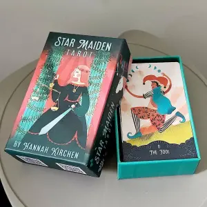 Star Maiden Tarot Deck 78-Card Deck Aesthetic Celestial Divine Tarot Cards in Two-piece Rigid Box Double-embossed 12*7cm