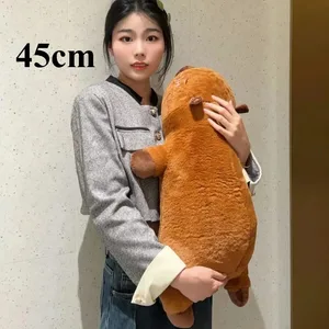 Kawaii Capybara Plush Toy Stuffed Capibara Fluffy Doll Long Sleep Soft Pillow Sofa Cushion Nap Sleeping Toys for School Xmas