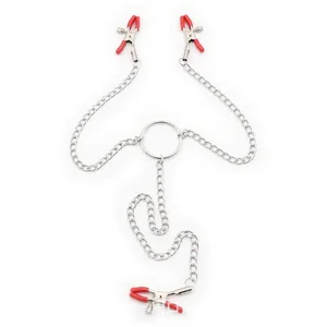 Stainless Steel Metal Chain Nipple Milk Clips Breast Clip Sex Nipple Clamps Sex Toys Butterfly Style For Couples
