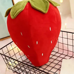 Creative Strawberry Cushion Soft Fruit Shape Pillow Cute Bedroom Decor Comfortable Supple Throw Pillow Decorative Strawberry