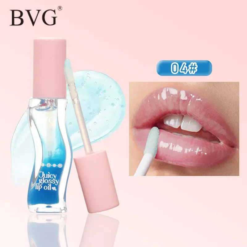 Wave Bottle Juicy Lip Oil Transparent Glossy Lip Plumper Moisturizing Lip Gloss Daily Lip Makeup