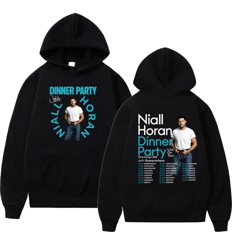 Niall Horan Dinner Party Live on Tour 2026 Hoodie Men's Hip Hop Vintage Pullover Sweatshirt Unisex Long Sleeve Oversized Hoodies