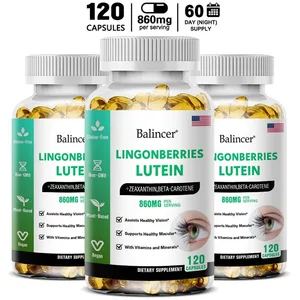 Balincer Lutein Capsules with Zeaxanthin Vitamin Dietary Supplement for Eye Health Support 120/60/30 Easy-to-Swallow Softgels
