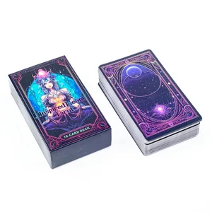 Inspired Neon Tarot Deck 78 Cards English Visions Divination Edition 10.3x6cm Board for Playing Games And Divination