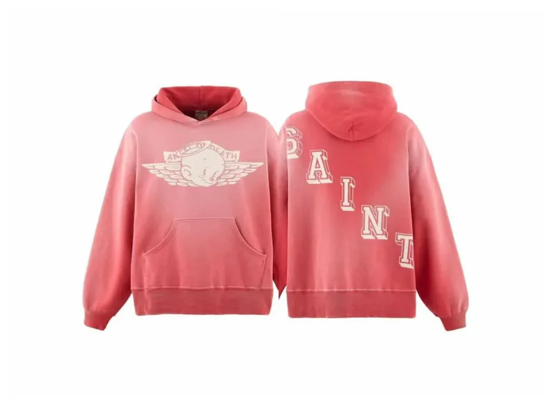 26SS New SAINT Mxxxxxx BABY MICHAEL HOODIE High-Street Oversized Cotton Hooded Sweater Printed Washed Hoodies For Men