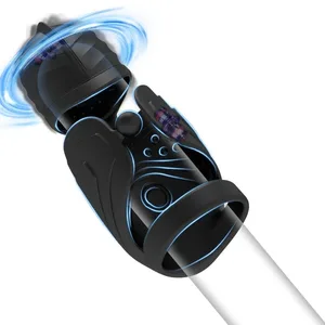 Glans Trainer Cock Male Masturbator 10 Mode Vibrator+wriggle Cocks Glans Stimulator Portable Pocket Pussy Penis Exercise Sex Toy
