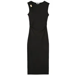Womens Ruffled Bodycon Dresses Green Black Dress Summer Woman Sexy Sleeveless Long Dresses Asymmetric Corset Vestidos 066