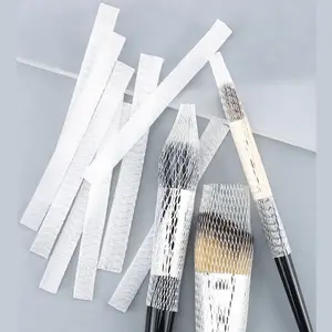 【M】20Pcs Mesh Flexible Net Protectors Cover Sheath Beauty White Cosmetic Make Up Brushes Guards Convenient Tool