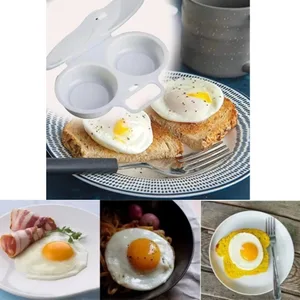 Food Grades Plastic Microwave Egg Cooker Kitchen Cooking Mold Easy To Clean Egg Steamer Portable Heat Resistant Steamed Egg Box