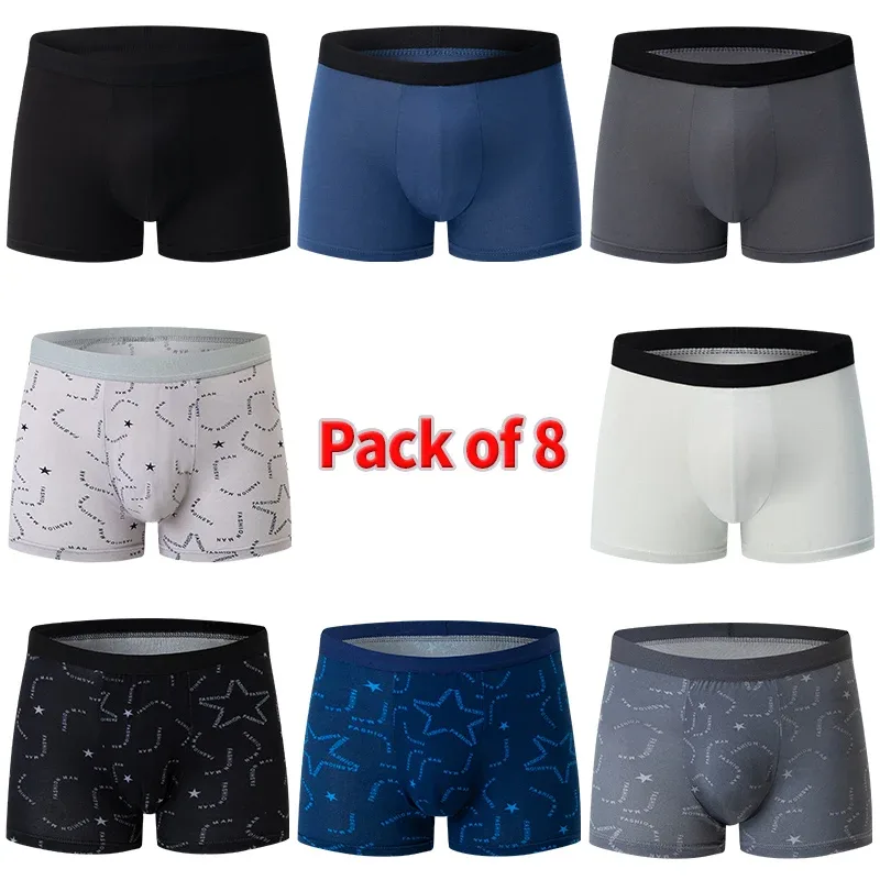 8-piece Set Of Men's Underwear Mixed With Youth Quick Drying Sporty Comfortable Plus Size Casual Flat Corner Pants Trendy