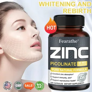 Zinc Capsules 50 Mg - Natural Antioxidant Immune Hair Nails & Skin Support Supplement Unisex