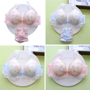 Sexy Lace Lingerie Set for Women Push Up Underwire Bra with Low Plunge Design Breathable & Comfortable