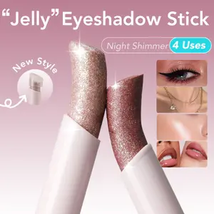 Jelly Eyeshadow Stick Holographic Pearl Shimmer and Delicate Glitter for Eye Brightening