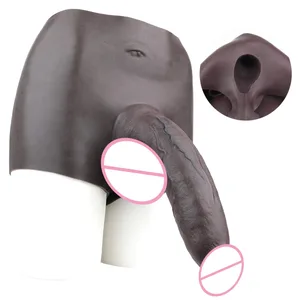 Silicone Strap-On Black Penis Sleeve Condom Sex Toy For Men Dick Enlargement Adult Realistic Hollow Dildo Pants Cock Cover