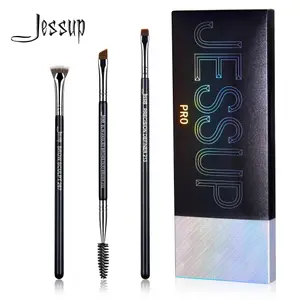 Jessup Eyebrow brushes set 3pcs Pro eyebrow brush synthetic brow sculpt/slim flat angled brows brush/precision definer T326