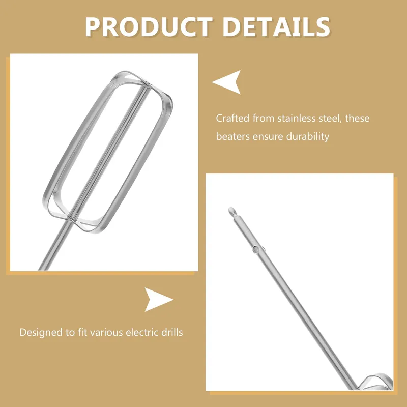 2 Pcs Stainless Steel Hand Mixer Attachments Beaters Hand Mixer Beaters Attachments Replacement Parts For Kitchen — image 9
