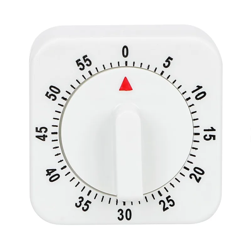 Practical 60 Minutes Kitchen Timer Cooking Tools White Square Mechanical Timer Countdown Alarm Reminder — image 7