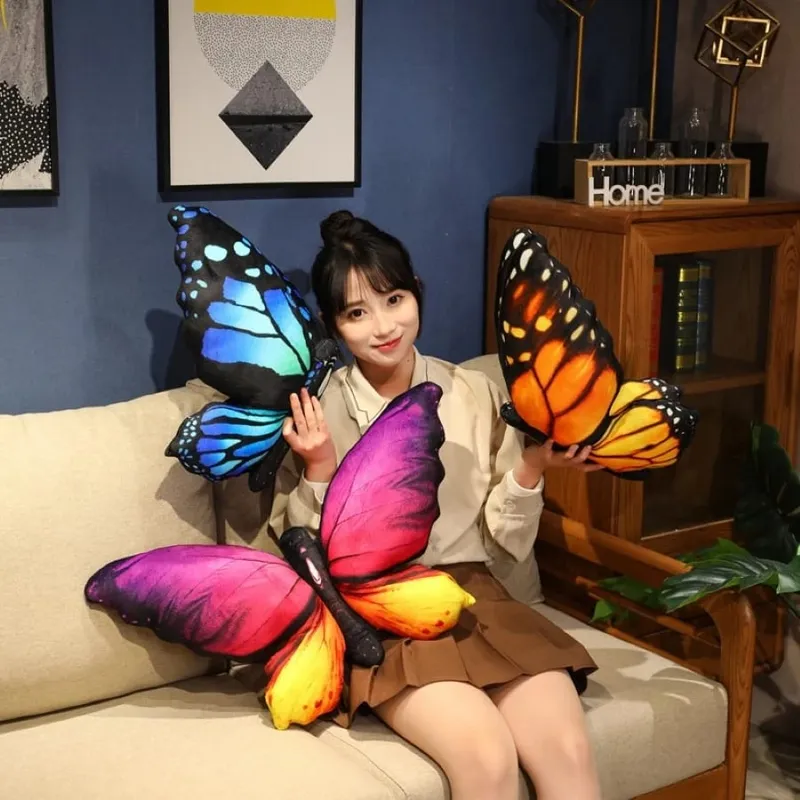 Colorful 3D Butterfly Pillow Decorative Animal Throw Pillows Print Accent Pillow Stuffed Cushion Bed Bedroom Couch Room Decor — image 5