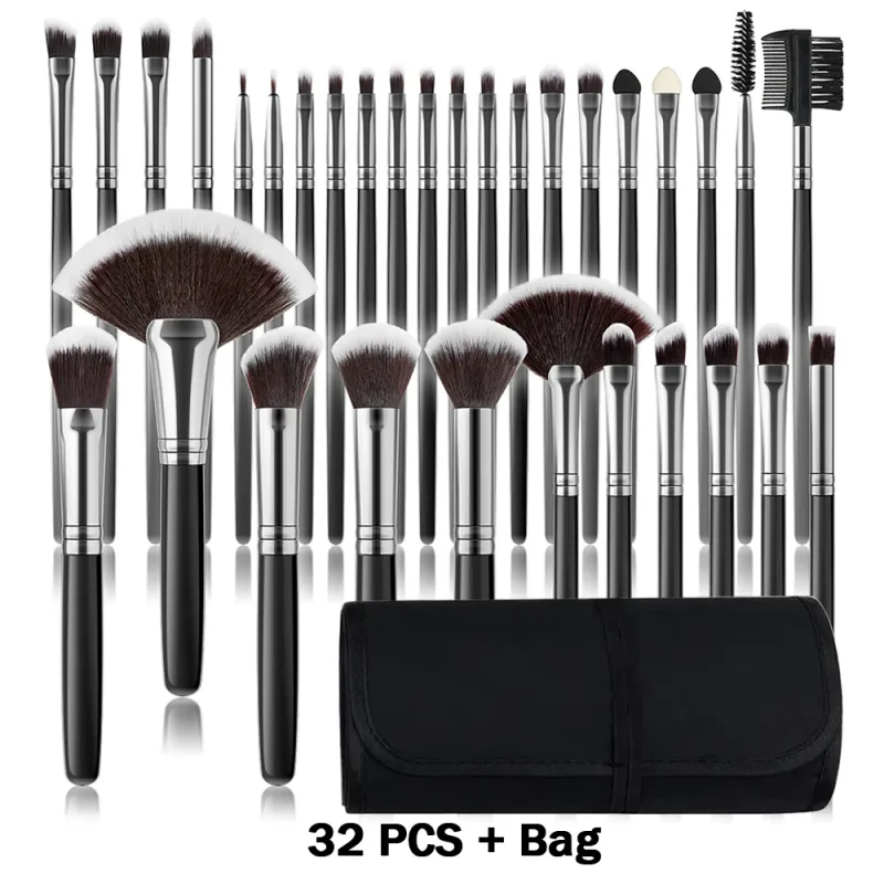 18/32Pcs Makeup Brushes Professional Soft Fluffy Cosmetics Foundation Powder Eyeshadow Kabuki Blending Blush Makeup Brush Tool — image 11