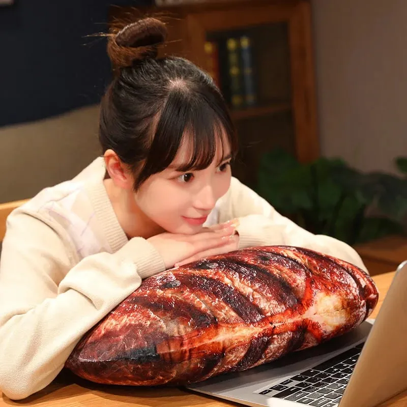 Plush Simulation Food Sausage Chicken Leg Stuffed Pillows Roasted Wing Steak Ribs Funny Soft Cushion Kids Creative Baking Toys — image 6