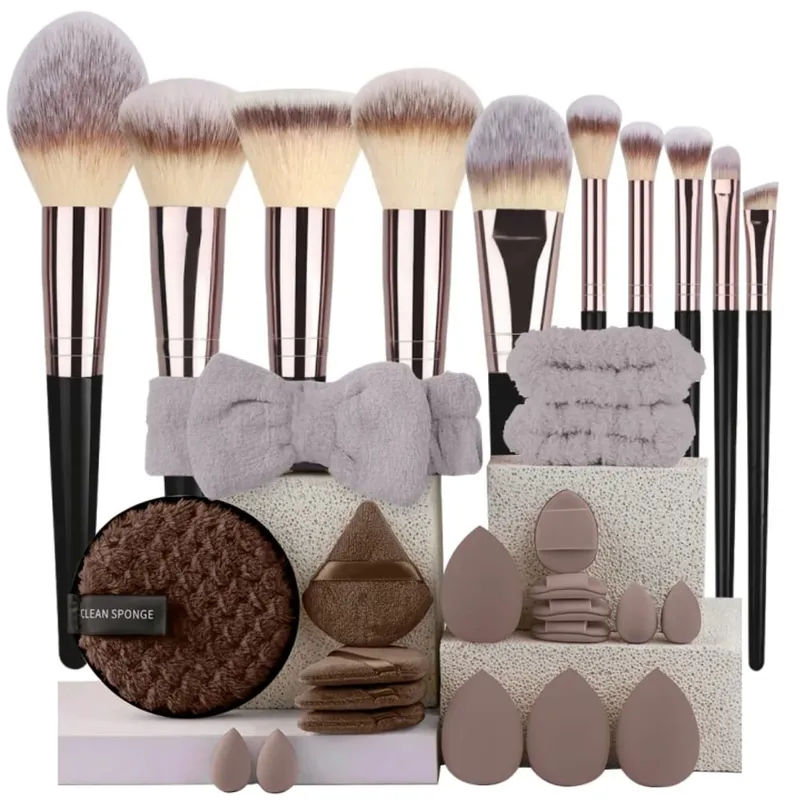 Luxe Makeup Brushes Set Soft Fluffy Cosmetics Foundation Blush Powder Eyeshadow Kabuki Blending Makeup Brush Beauty Tool