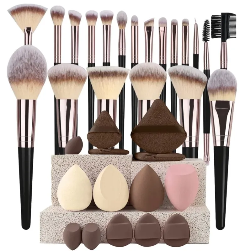 Luxe Makeup Brushes Set Soft Fluffy Cosmetics Foundation Blush Powder Eyeshadow Kabuki Blending Makeup Brush Beauty Tool