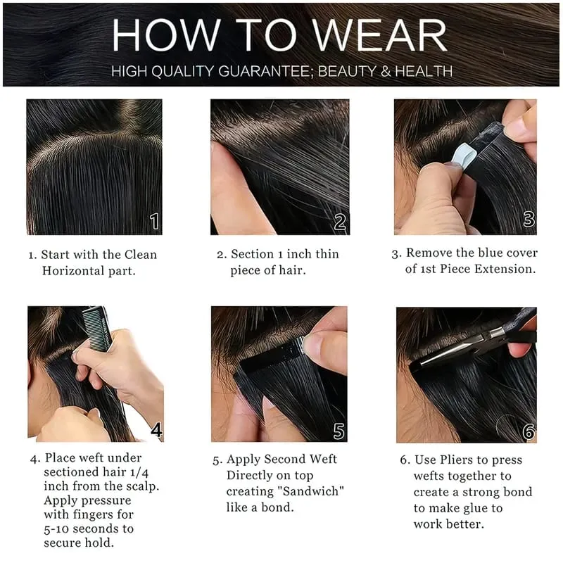 Body Wave Tape In Hair Extensions Extensions 100% Real Vietnamese Human Hair Natural Black Invisible Tape on For Woman 16-26inch — image 6