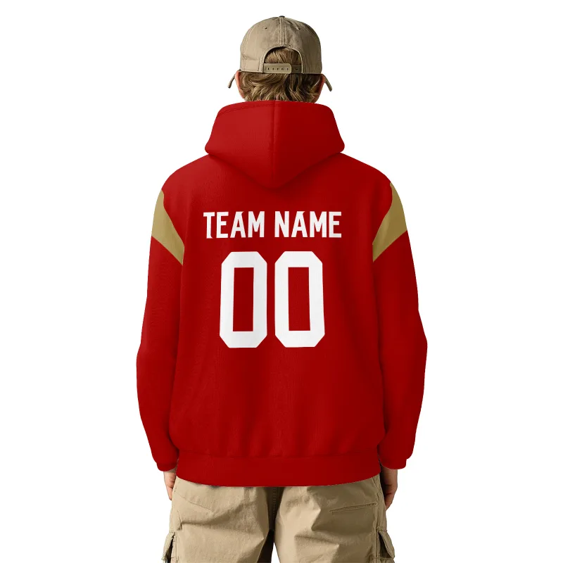 Men's Custom Football Hoodie Personalized Printed Team Name Number Sweatshirt Game Day Pullover Gift