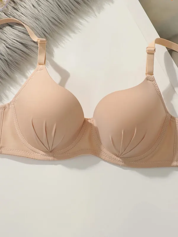 Solides Bügel-Dessous-Set für Damen, Push-Up-BH mit Stahlring, modische Damen-Unterwäsche, Panty, alltägliche BH-Sets — image 3