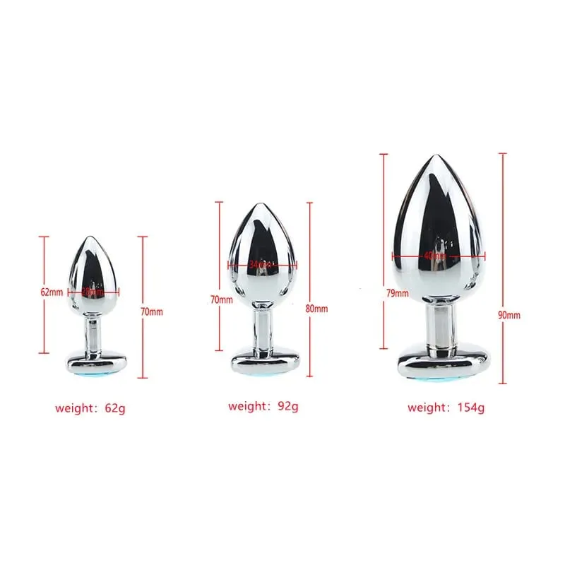 Metal Anal Plug for Beginner Crystal Heart Shape Butt Plug Masturbation Stimulator For Women Dildo Sex Toy Men Prostate Massager — image 5