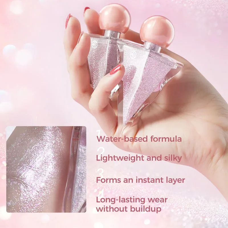 3 Colors Glitter Liquid Eyeshadow Set Shimmer Sparkly Metallic Eye Shadow Multi-Functional Highlighter Enhances Luster Lightweight Water-based Long Lasting Shiny Eye Makeup For Party Festival. — image 7