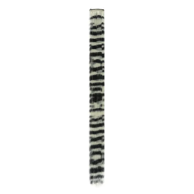 Synthetic Feather Hair Extension Piece One-card leopard Print Wig Colorful Silk Hanging Ear Dyed long Straight Hair Cushion