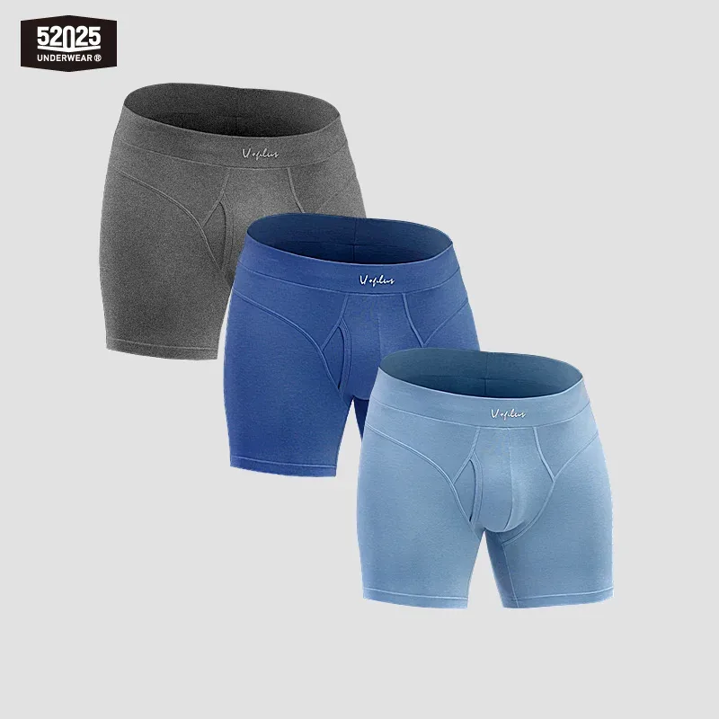 52025 Men's Cotton Modal Boxer Briefs – Ultra-Soft Breathable Underwear with Extended Coverage, All-Day Comfort and Modern Fit — image 9