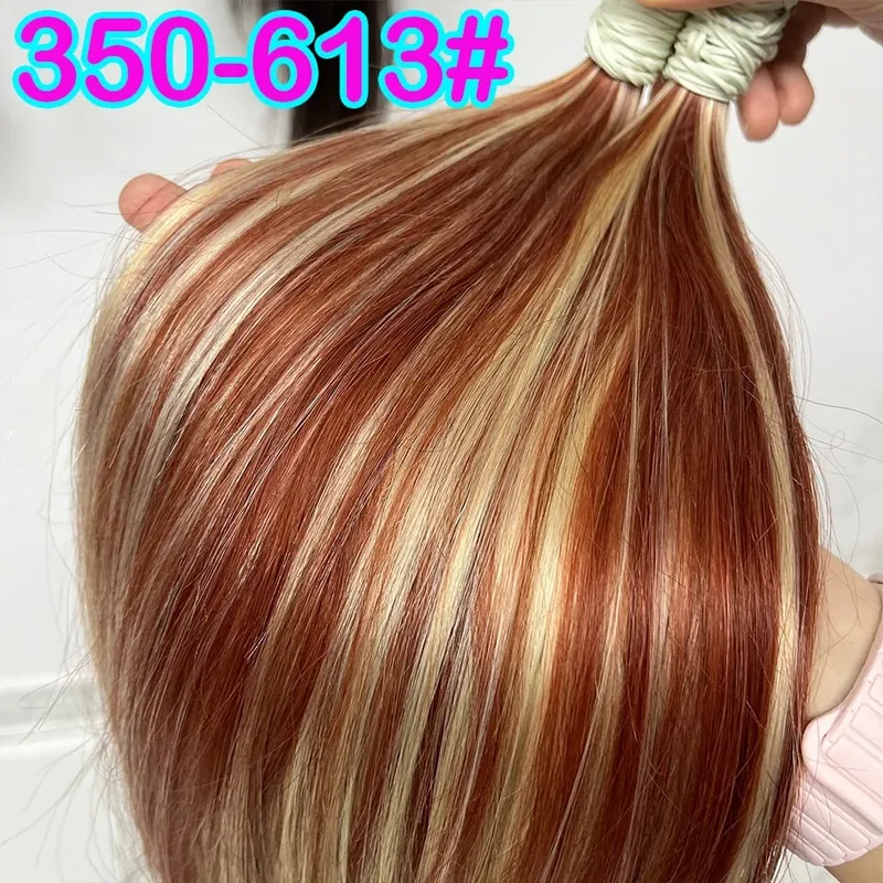 Human Hair Bulk No Weft 100% Bundles 613 Straight Highlight Original Bulk Extensions Russian Natural Unprocessed Blonde Hair — image 29