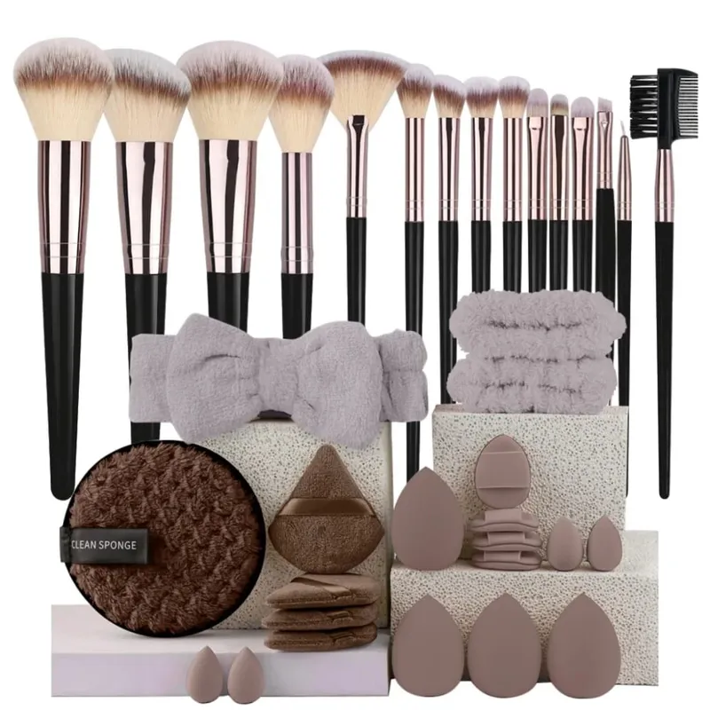 Luxe Makeup Brushes Set Soft Fluffy Cosmetics Foundation Blush Powder Eyeshadow Kabuki Blending Makeup Brush Beauty Tool