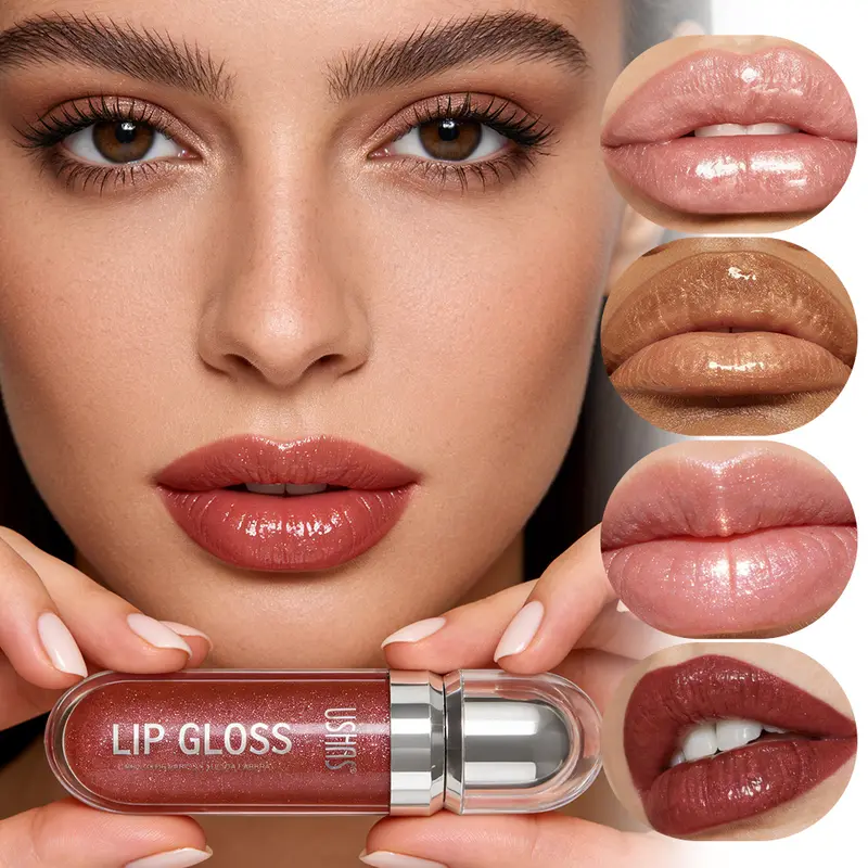 Shimmer Lip Gloss 12 Shades Glass High Shine Non-Sticky Moisturizing Long Lasting Plumping Lip Makeup — image 1