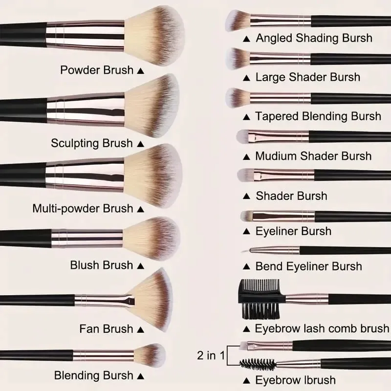 Luxe Makeup Brushes Set Soft Fluffy Cosmetics Foundation Blush Powder Eyeshadow Kabuki Blending Makeup Brush Beauty Tool