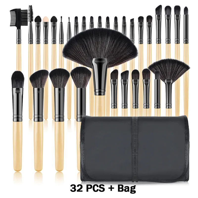18/32Pcs Makeup Brushes Professional Soft Fluffy Cosmetics Foundation Powder Eyeshadow Kabuki Blending Blush Makeup Brush Tool — image 24