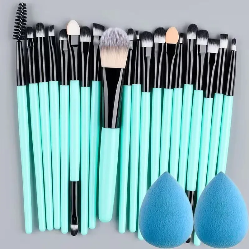 20Pcs Makeup Brushes Set Eyeliner Brush Blending Brush Makeup Brush for Cheeks Eye Cosmetic Foundation Brush with Makeup Sponge